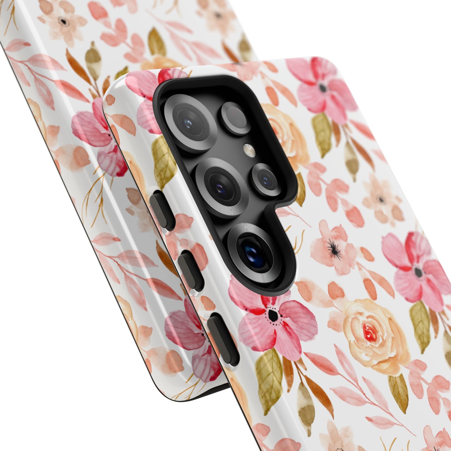 Pevný telefonní kryt s květinovým vzorem a elegantním designem