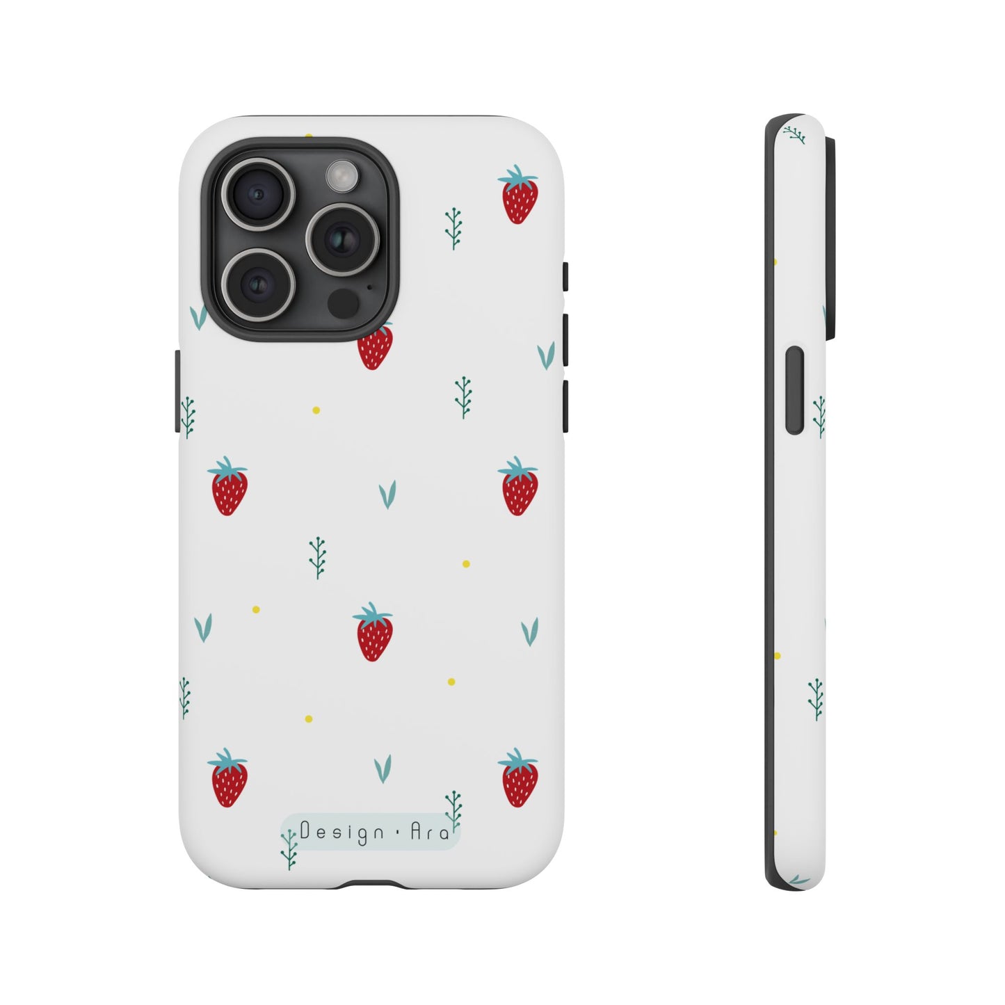 Jahodový design krytu na telefon – odolný a stylový pro milovníky přírody