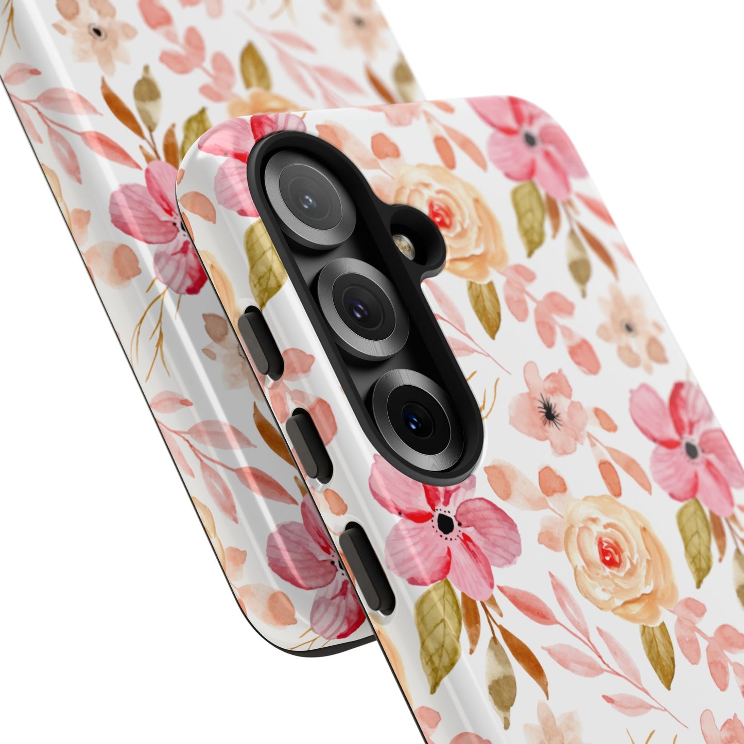 Pevný telefonní kryt s květinovým vzorem a elegantním designem