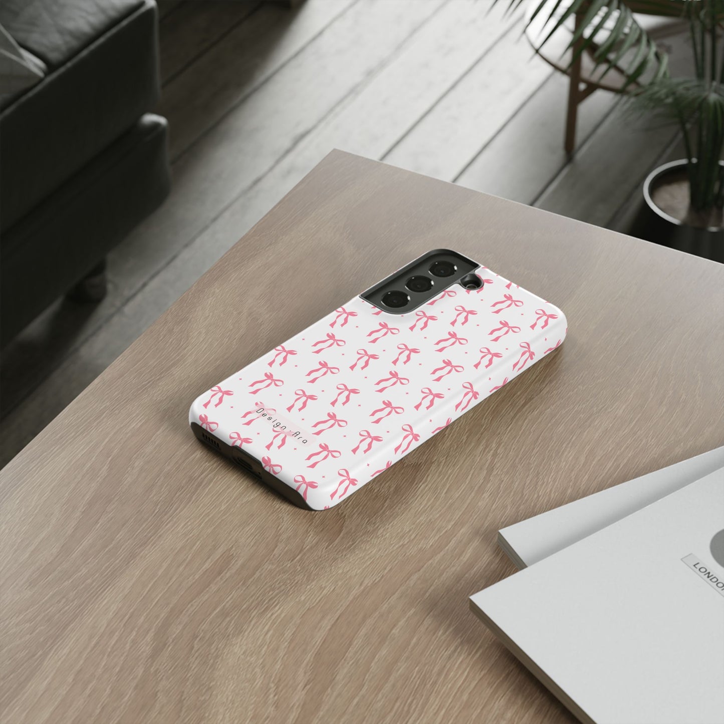 Růžový kryt s mašlí, roztomilý dárek pro ni, stylový obal na telefon, odolný doplněk k technice, ideální k narozeninám i svátkům