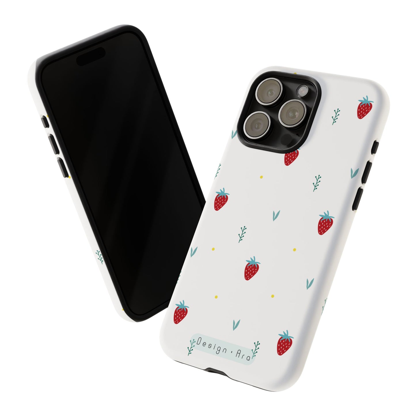 Jahodový design krytu na telefon – odolný a stylový pro milovníky přírody