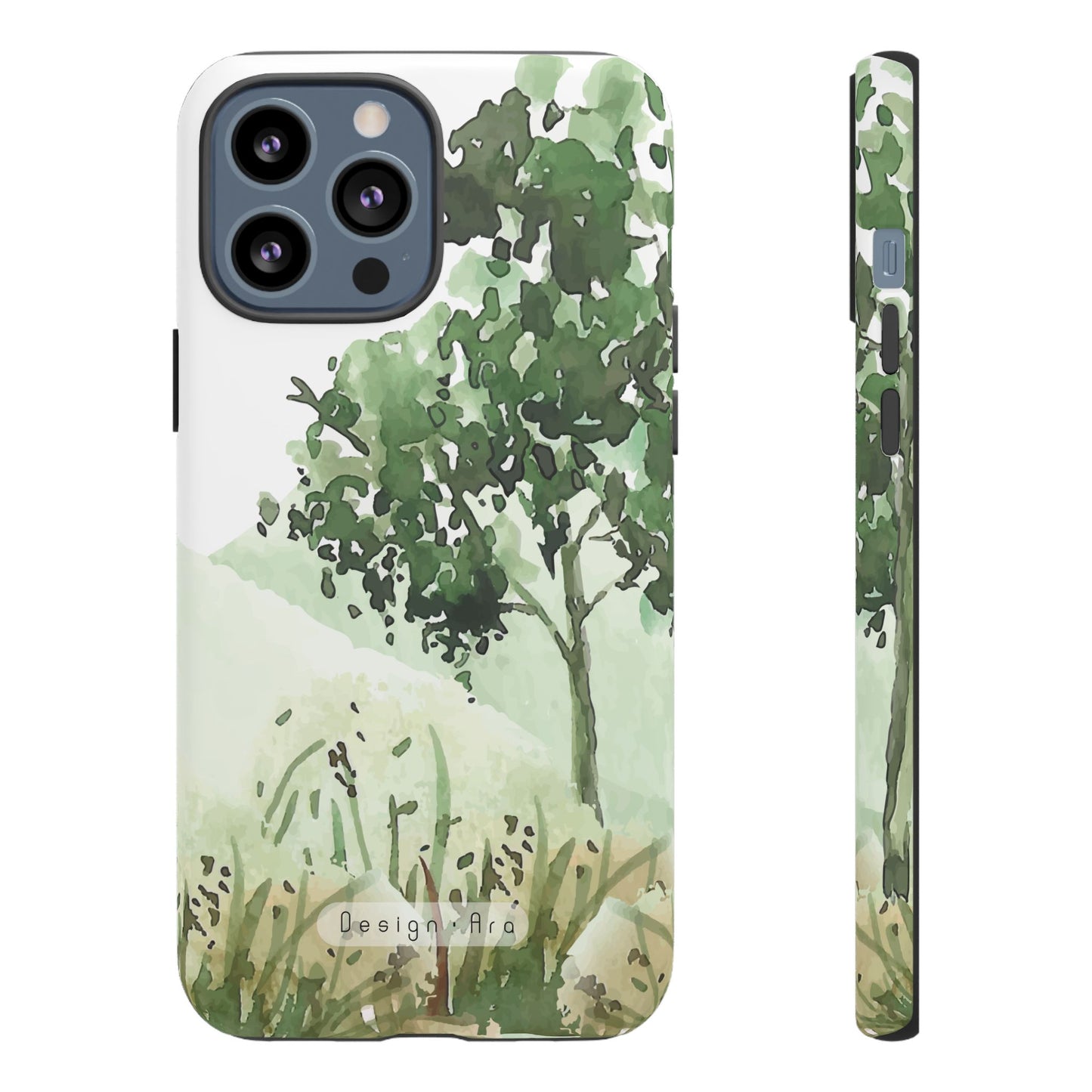 Odolný přírodní obal na telefon – design zelené krajiny