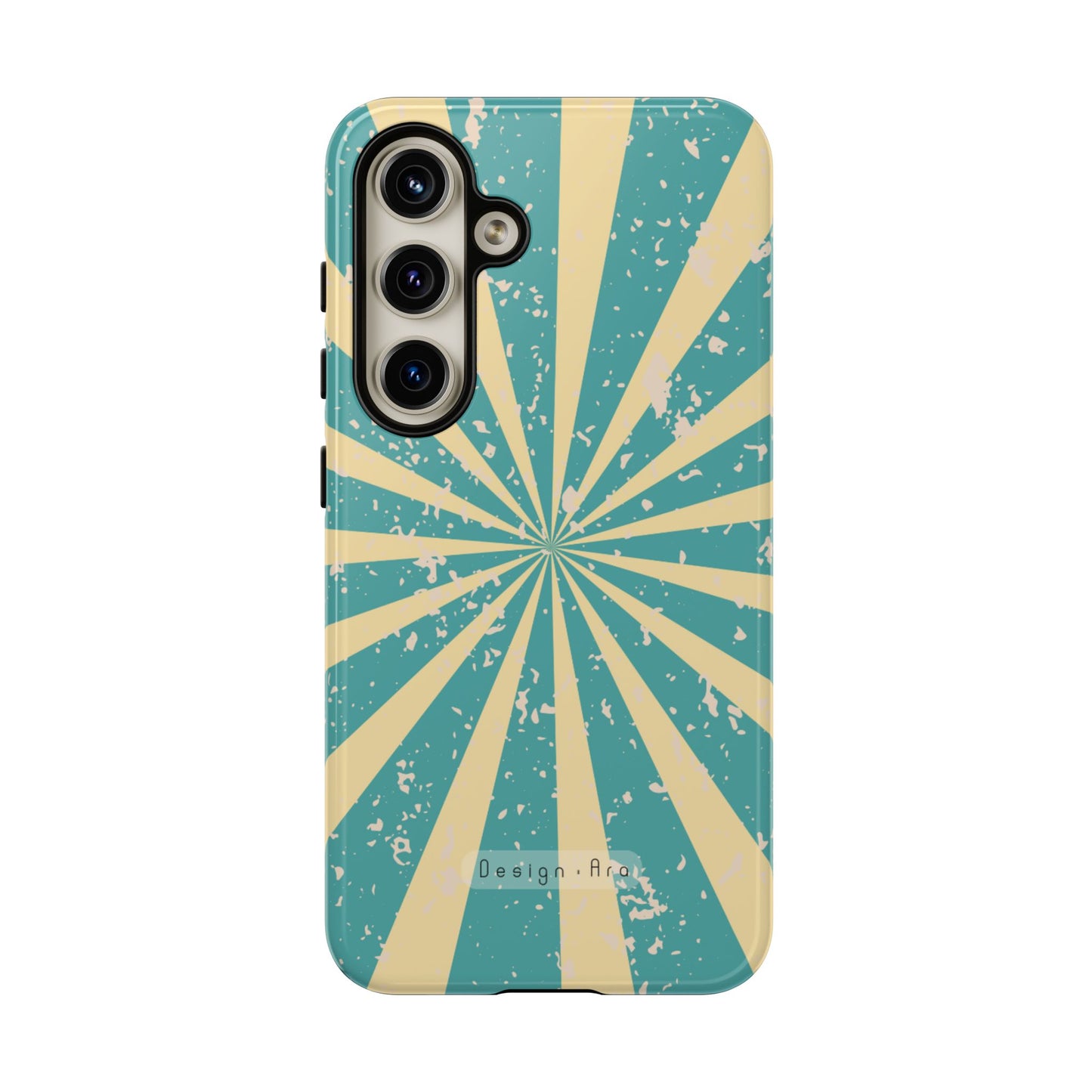 Retro Sunburst tyrkysový obal na telefon – odolný kryt pro spolehlivou ochranu telefonu