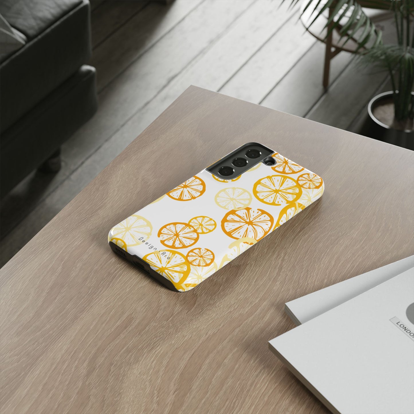 Kryt na telefon s plátky citronu – Odolná ochrana ve stylu citrusů