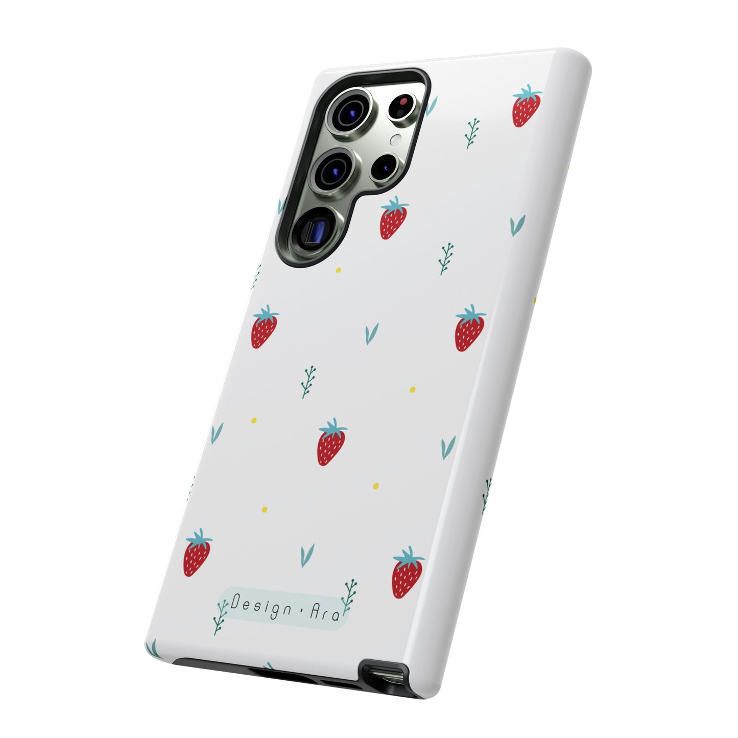 Jahodový design krytu na telefon – odolný a stylový pro milovníky přírody