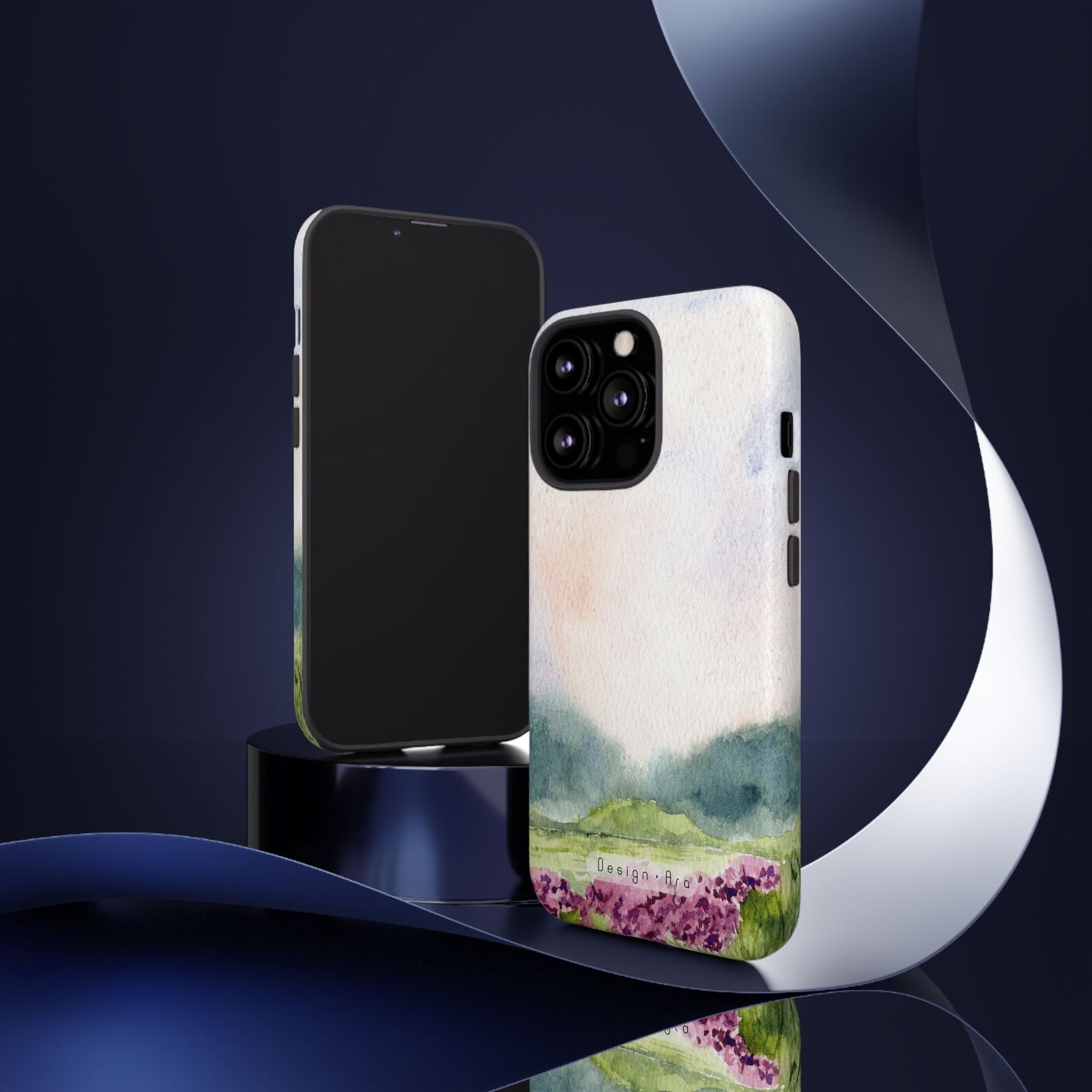 Akvarelový krajinný obal na telefon – odolné pouzdro pro milovníky přírody