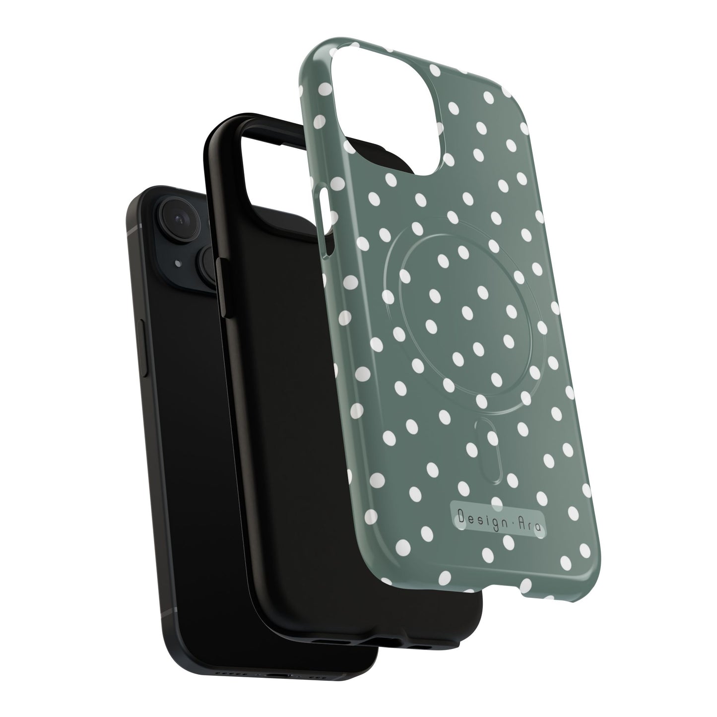 Magnetický kryt na mobil s puntíky | Odolný design, stylová ochrana, originální dárek pro ženy