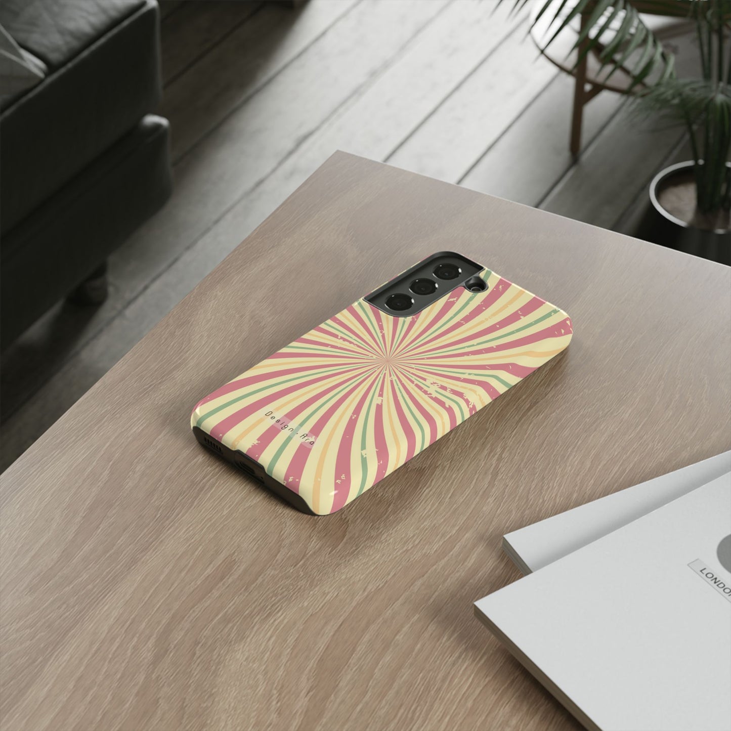 Retro Spiral odolný obal na telefon – barevný design pro trendsettery