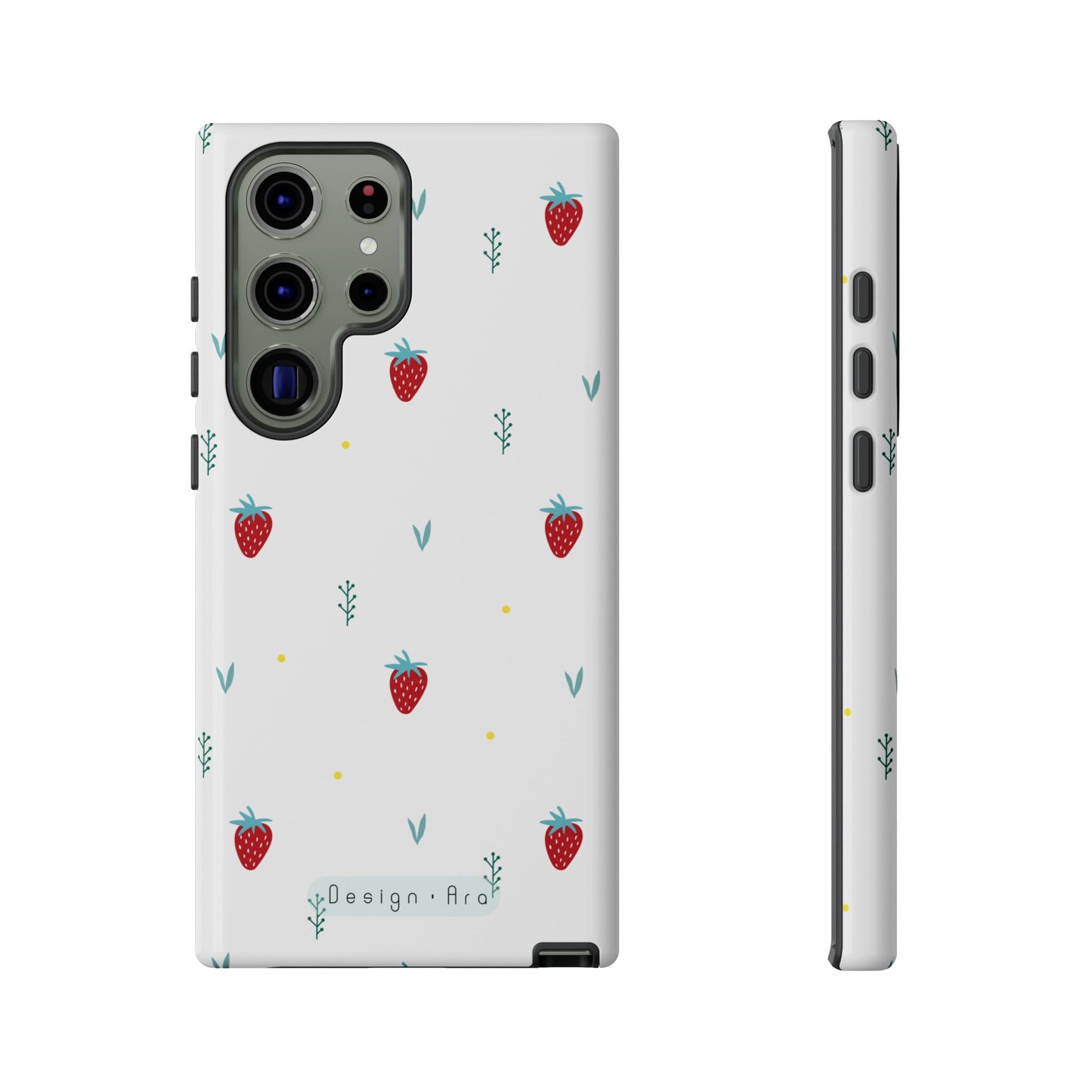 Jahodový design krytu na telefon – odolný a stylový pro milovníky přírody