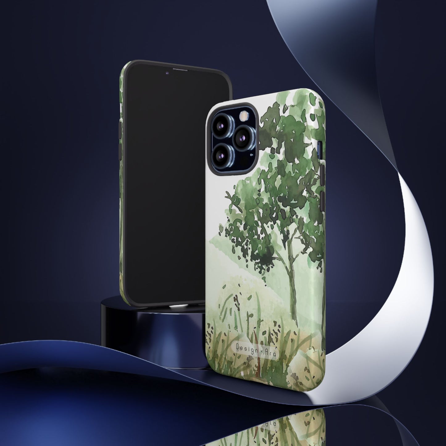 Odolný přírodní obal na telefon – design zelené krajiny