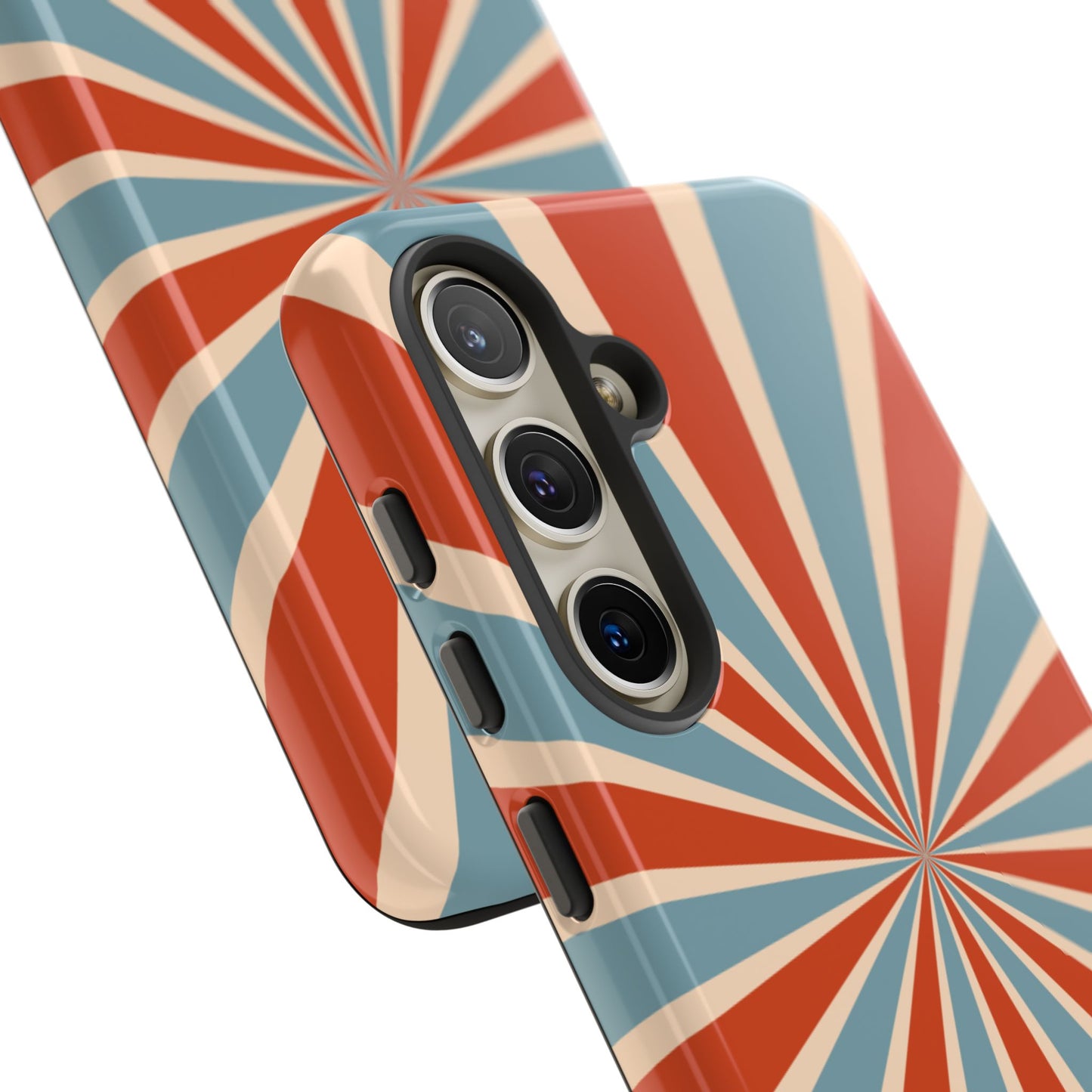 Retro Burst červeno-modrý odolný obal na telefon – barevný nárazuvzdorný kryt