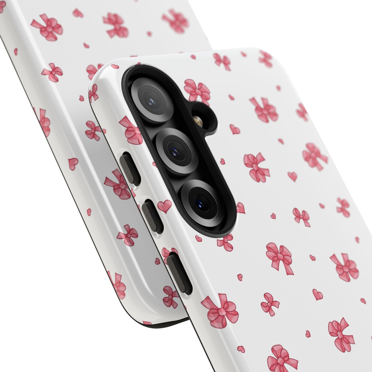Kryt na iPhone s roztomilými růžovými mašlemi – odolný obal, dárek k narozeninám, stylový doplněk, květinový kryt na telefon, tip na Valentýna