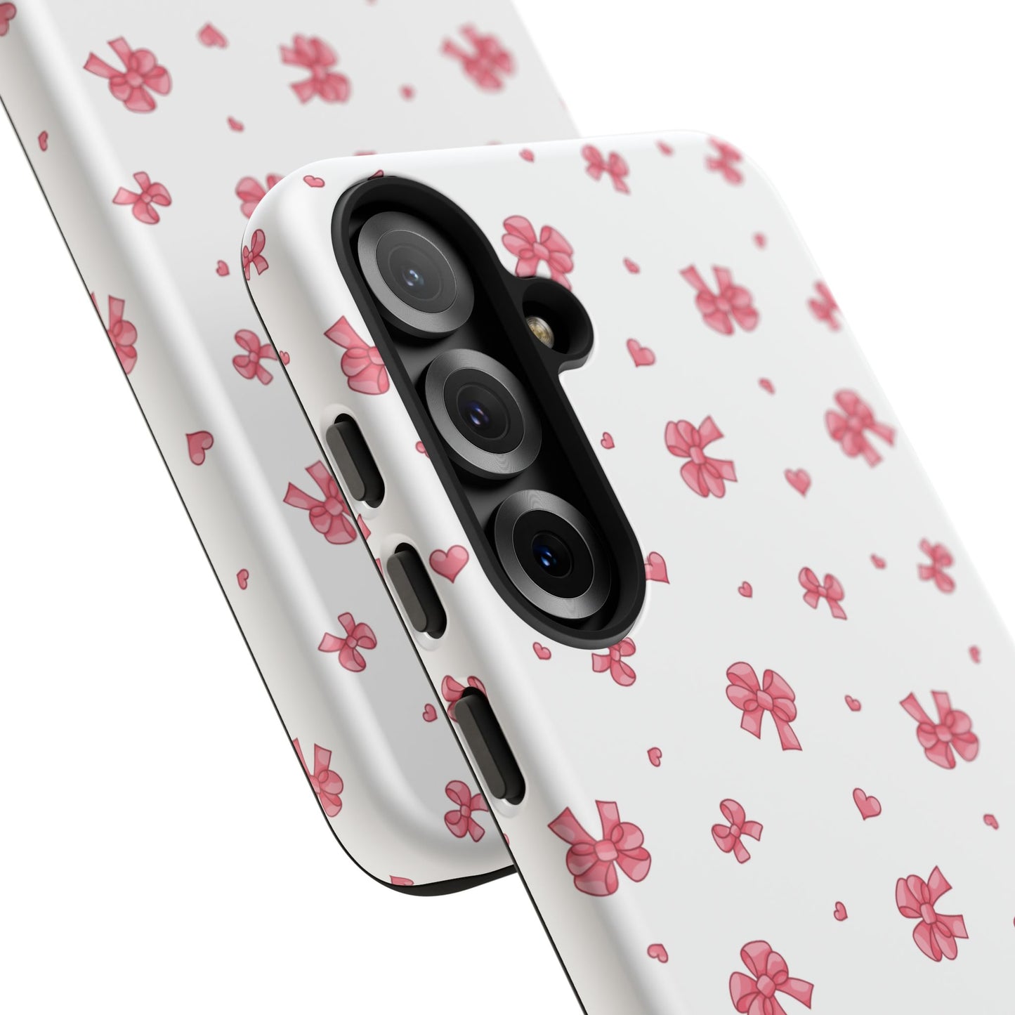 Kryt na iPhone s roztomilými růžovými mašlemi – odolný obal, dárek k narozeninám, stylový doplněk, květinový kryt na telefon, tip na Valentýna