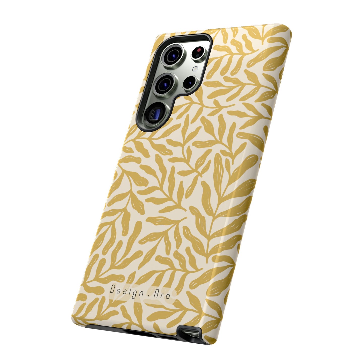 Elegantní květinový odolný telefonní kryt – Pevná ochrana s listovým designem