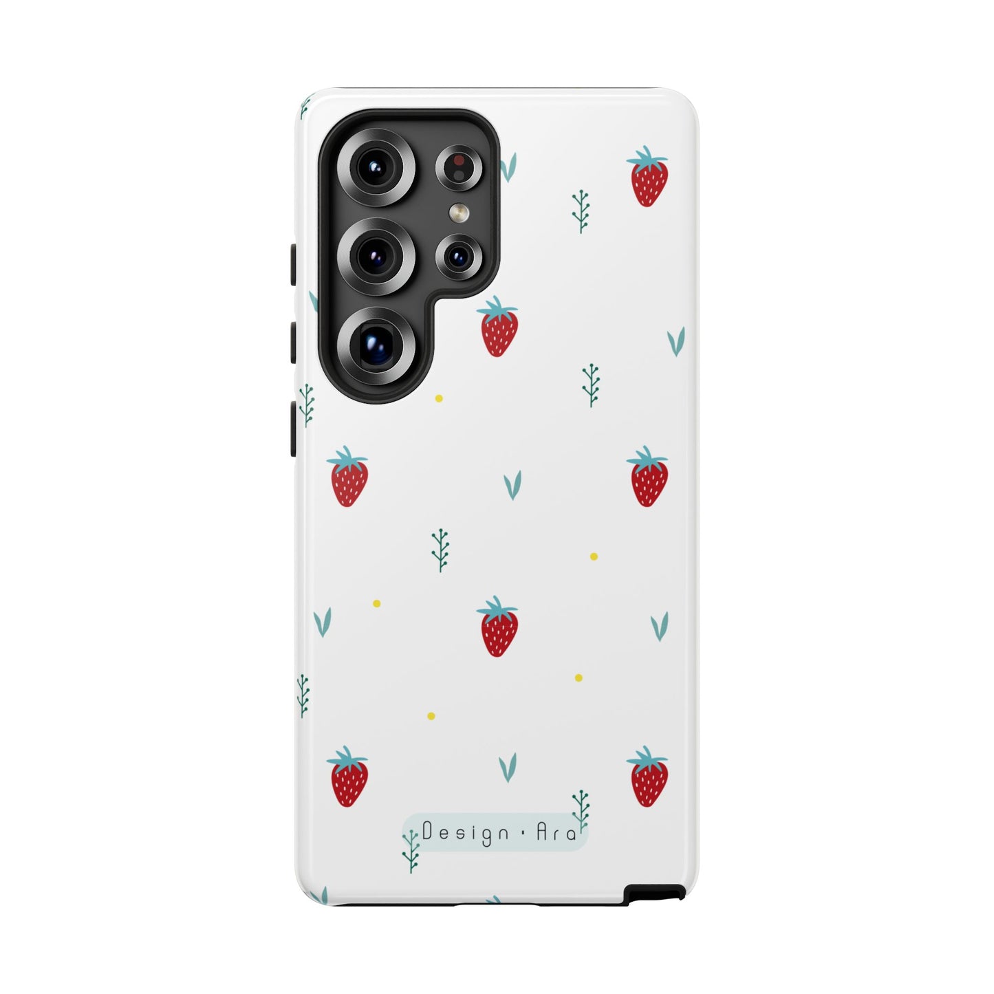 Jahodový design krytu na telefon – odolný a stylový pro milovníky přírody