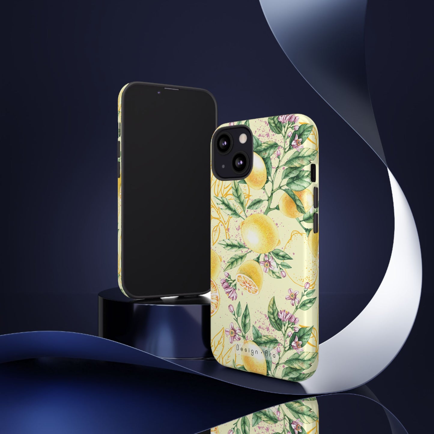 Citrónový květinový kryt na telefon – Odolná a stylová ochrana