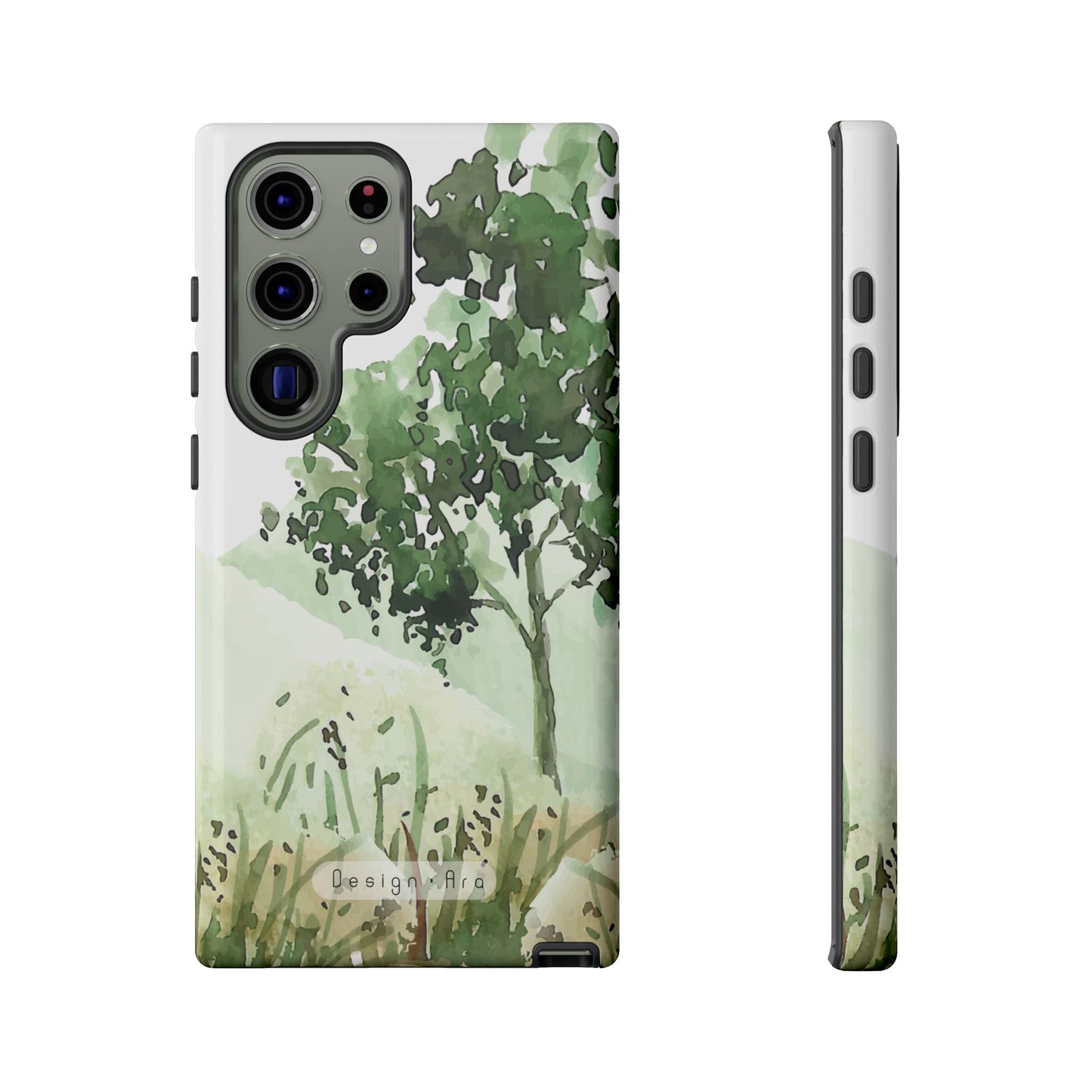 Odolný přírodní obal na telefon – design zelené krajiny