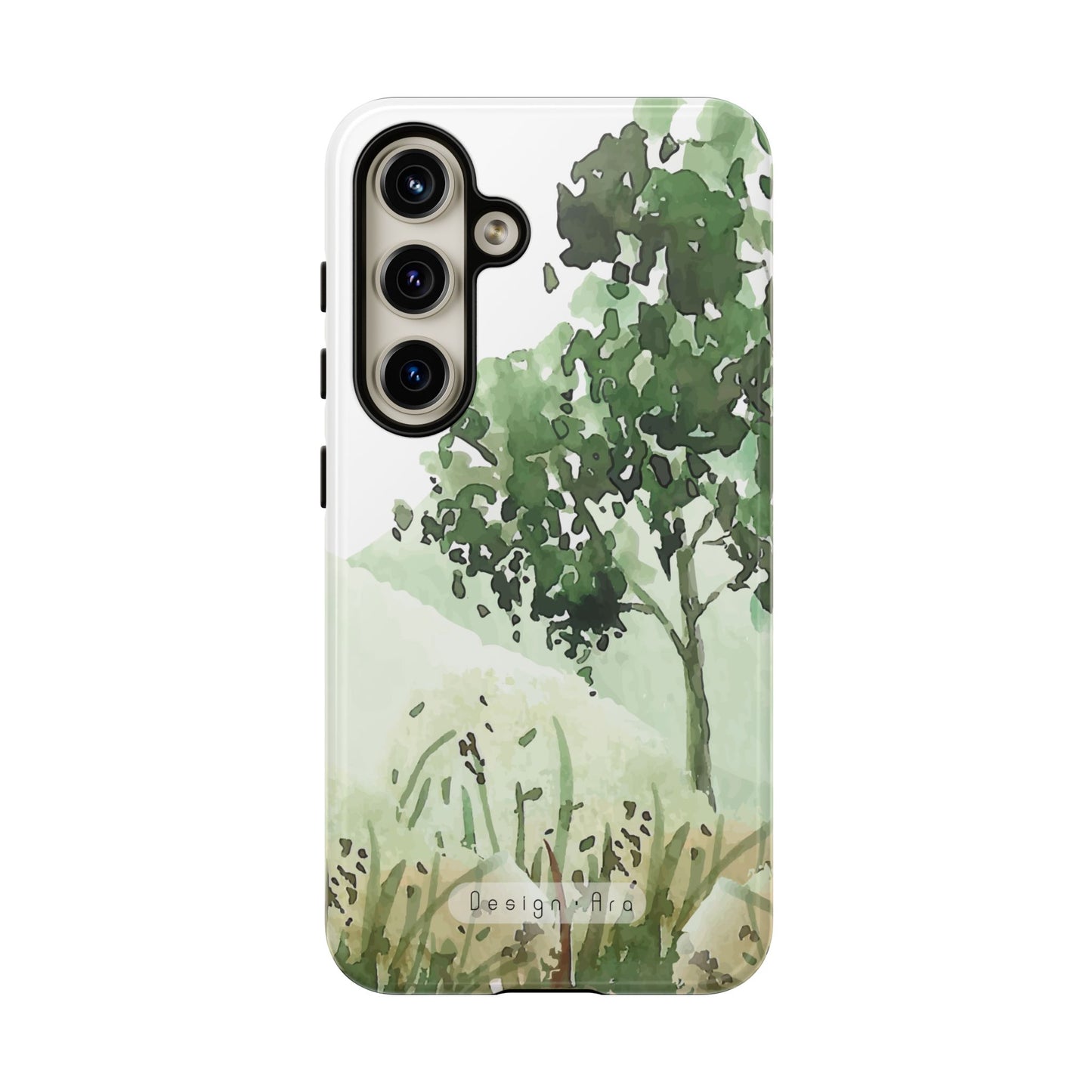 Odolný přírodní obal na telefon – design zelené krajiny