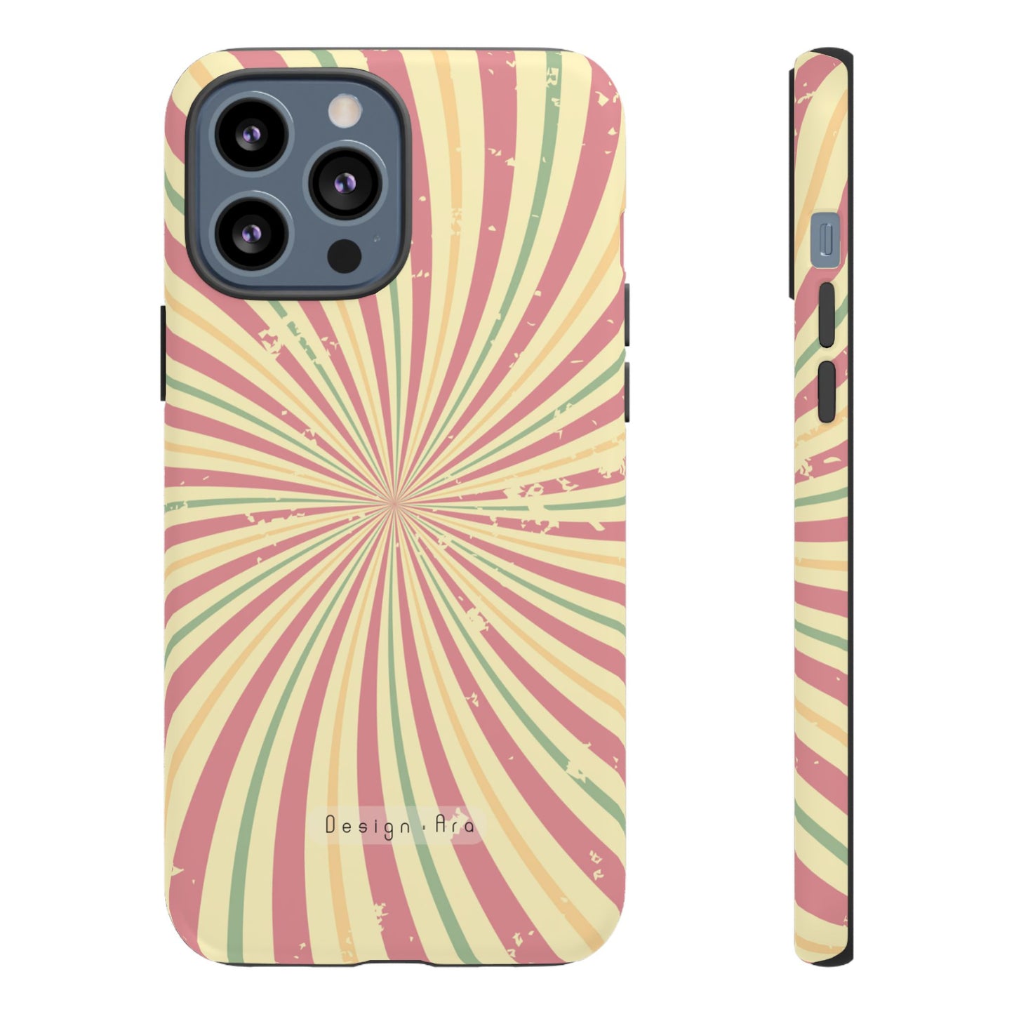 Retro Spiral odolný obal na telefon – barevný design pro trendsettery