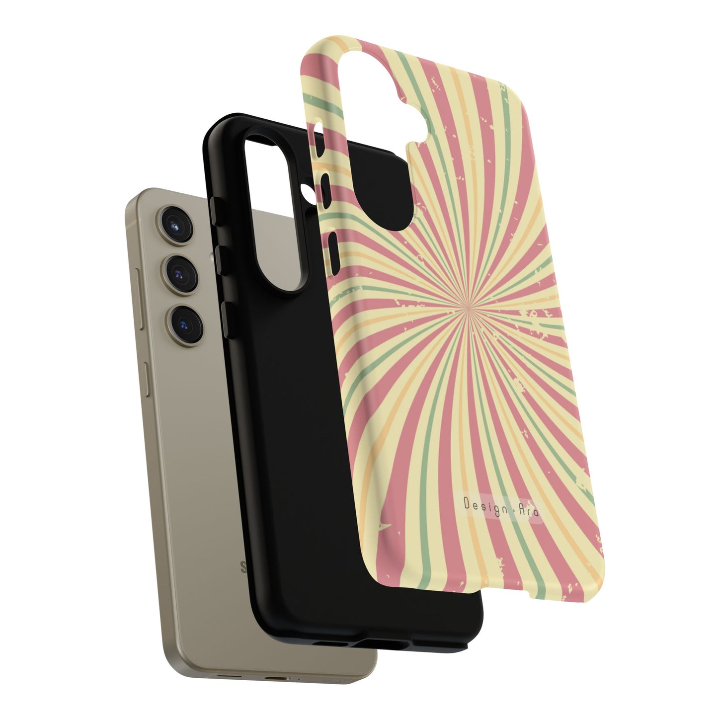 Retro Spiral odolný obal na telefon – barevný design pro trendsettery