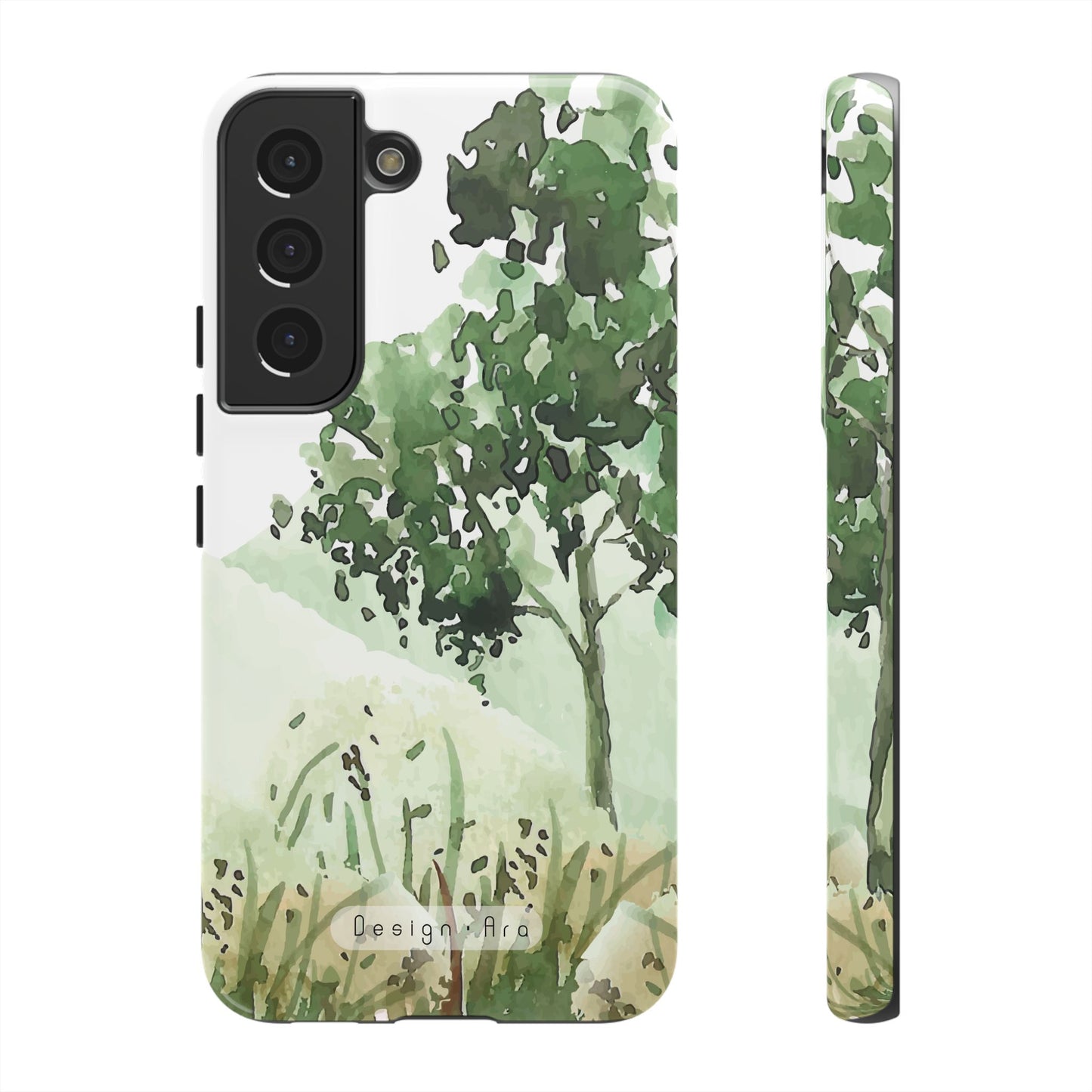 Odolný přírodní obal na telefon – design zelené krajiny
