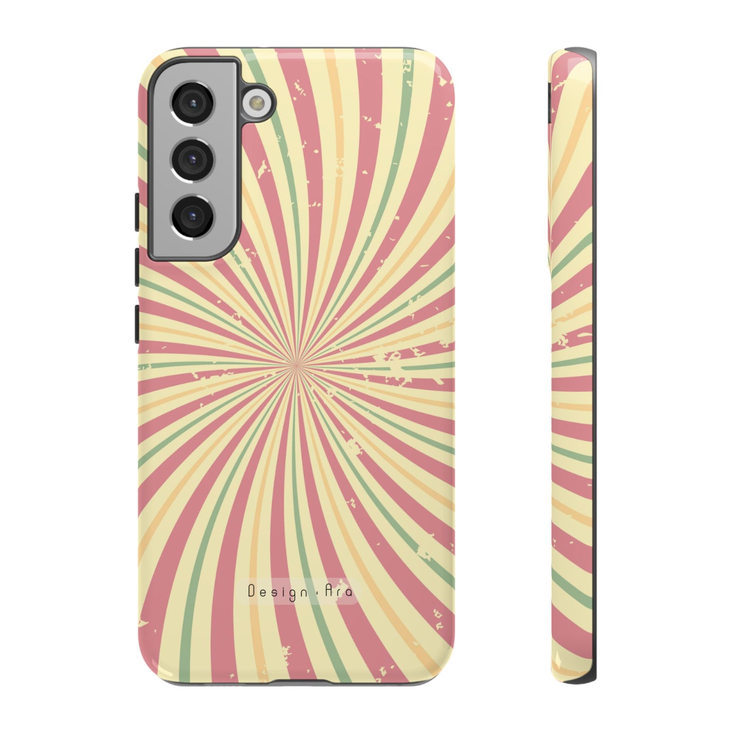 Retro Spiral odolný obal na telefon – barevný design pro trendsettery