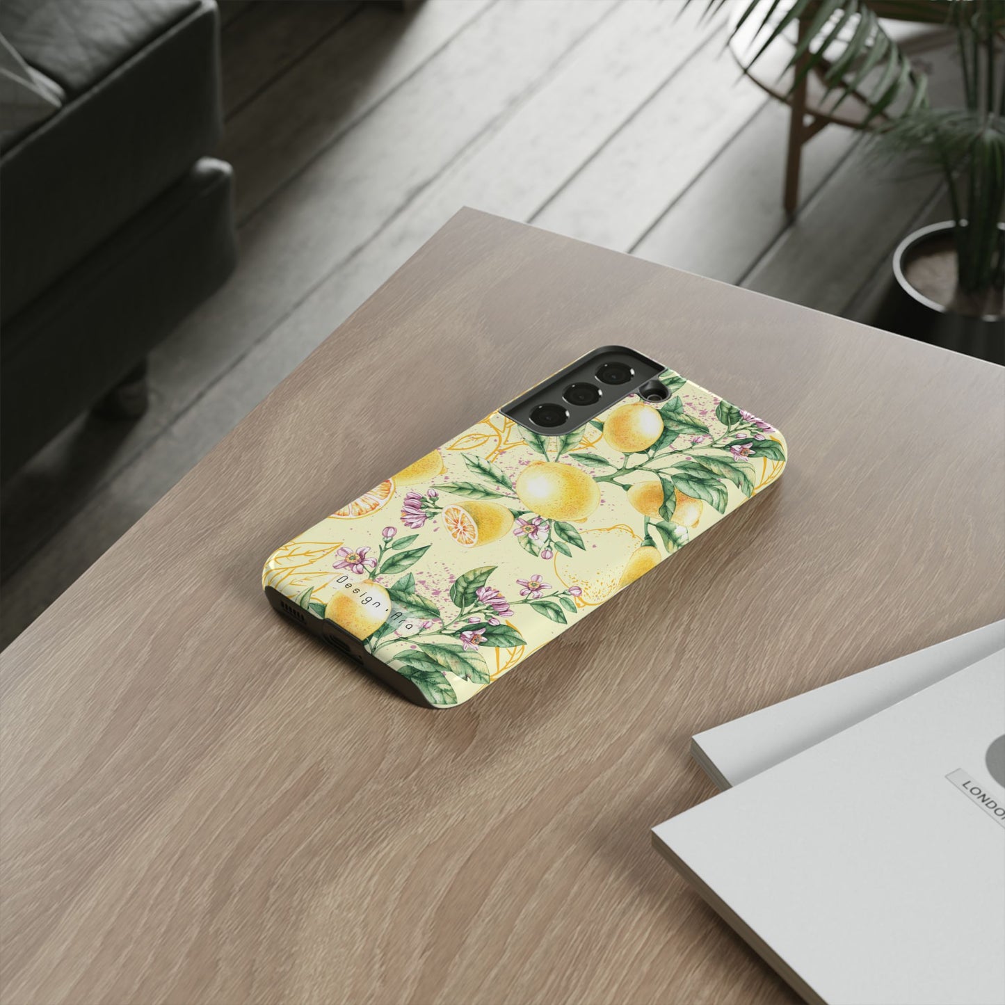 Citrónový květinový kryt na telefon – Odolná a stylová ochrana