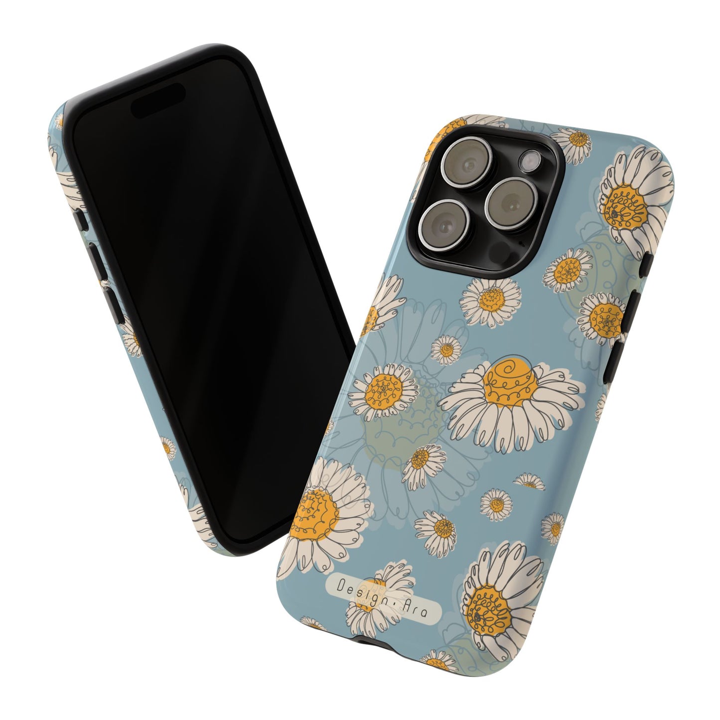 Květinový iPhone obal – Odolné pouzdro s motivem sedmikrásek