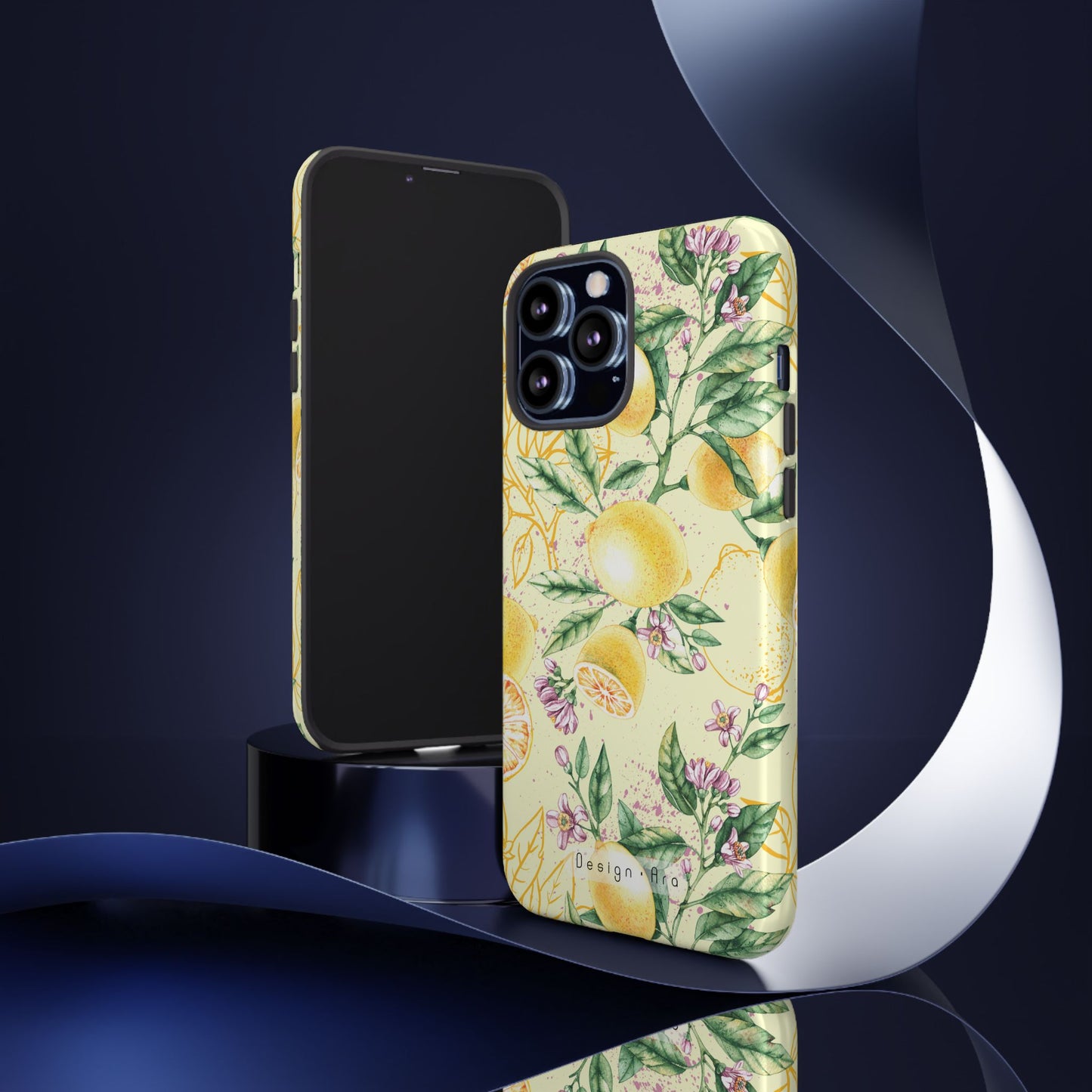 Citrónový květinový kryt na telefon – Odolná a stylová ochrana