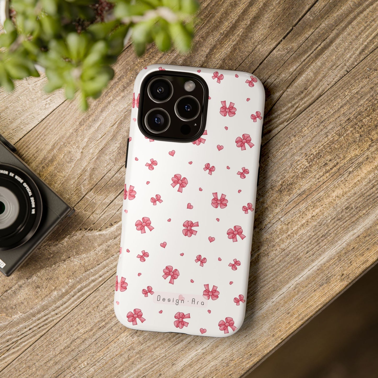 Kryt na iPhone s roztomilými růžovými mašlemi – odolný obal, dárek k narozeninám, stylový doplněk, květinový kryt na telefon, tip na Valentýna
