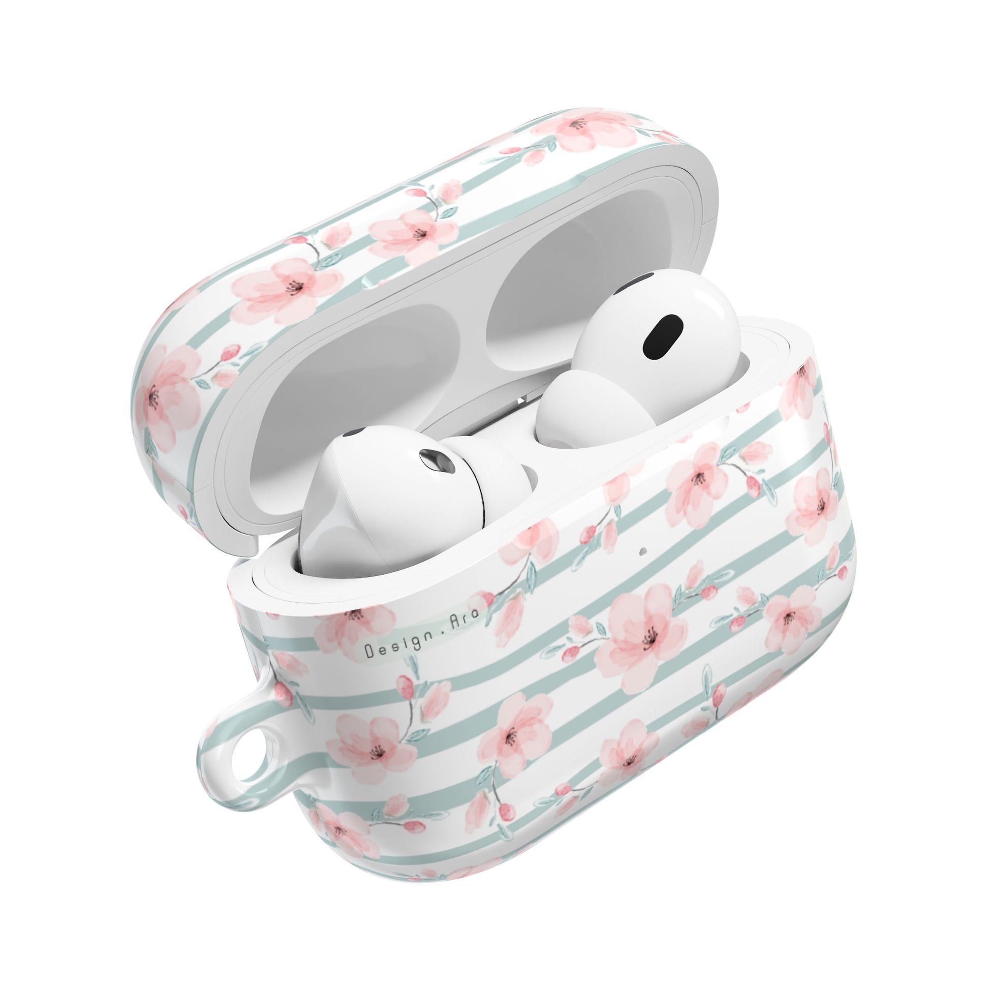 AirPods pouzdro s květinovým a pruhovaným motivem