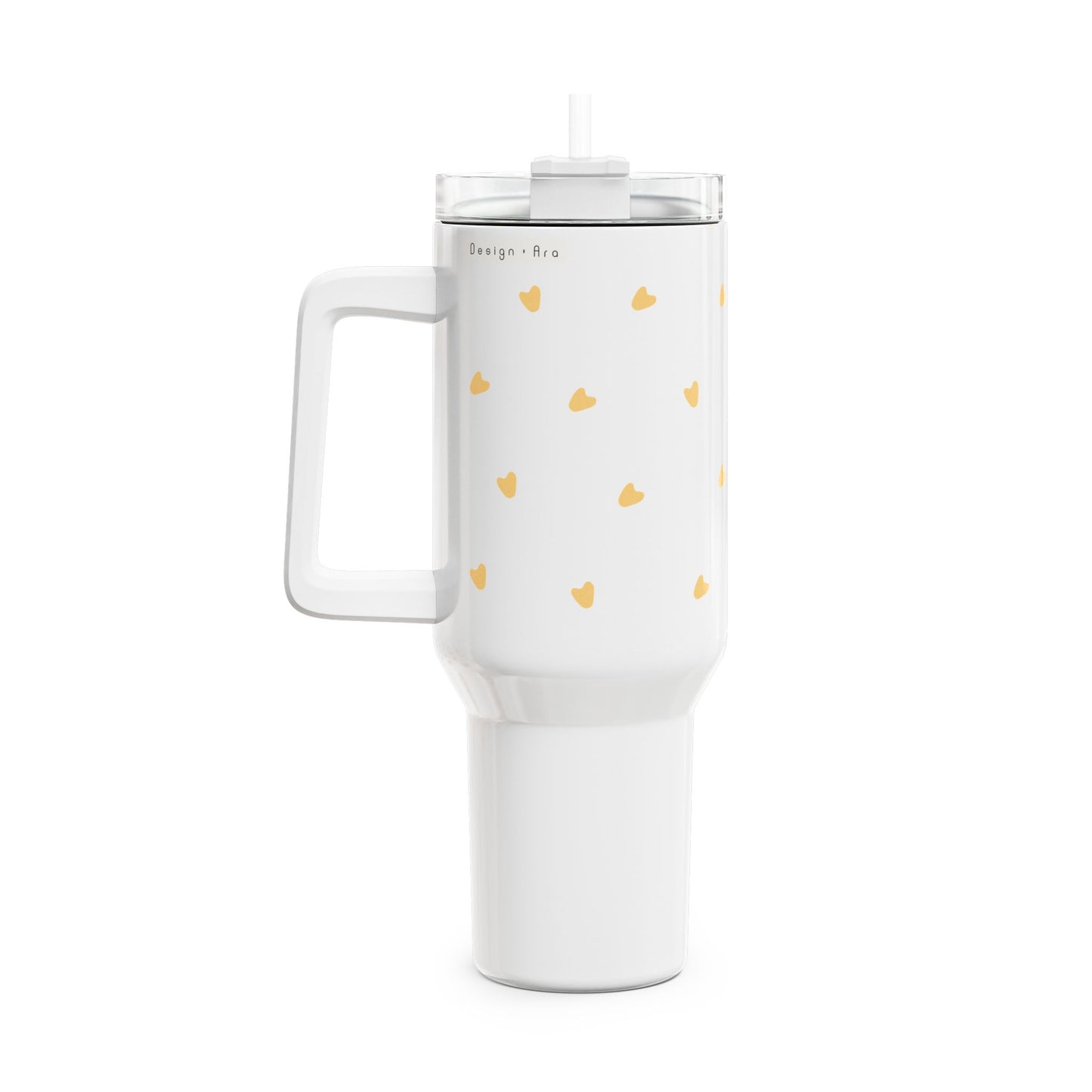 Minimalistický tumbler 1,2l – žlutá srdíčka