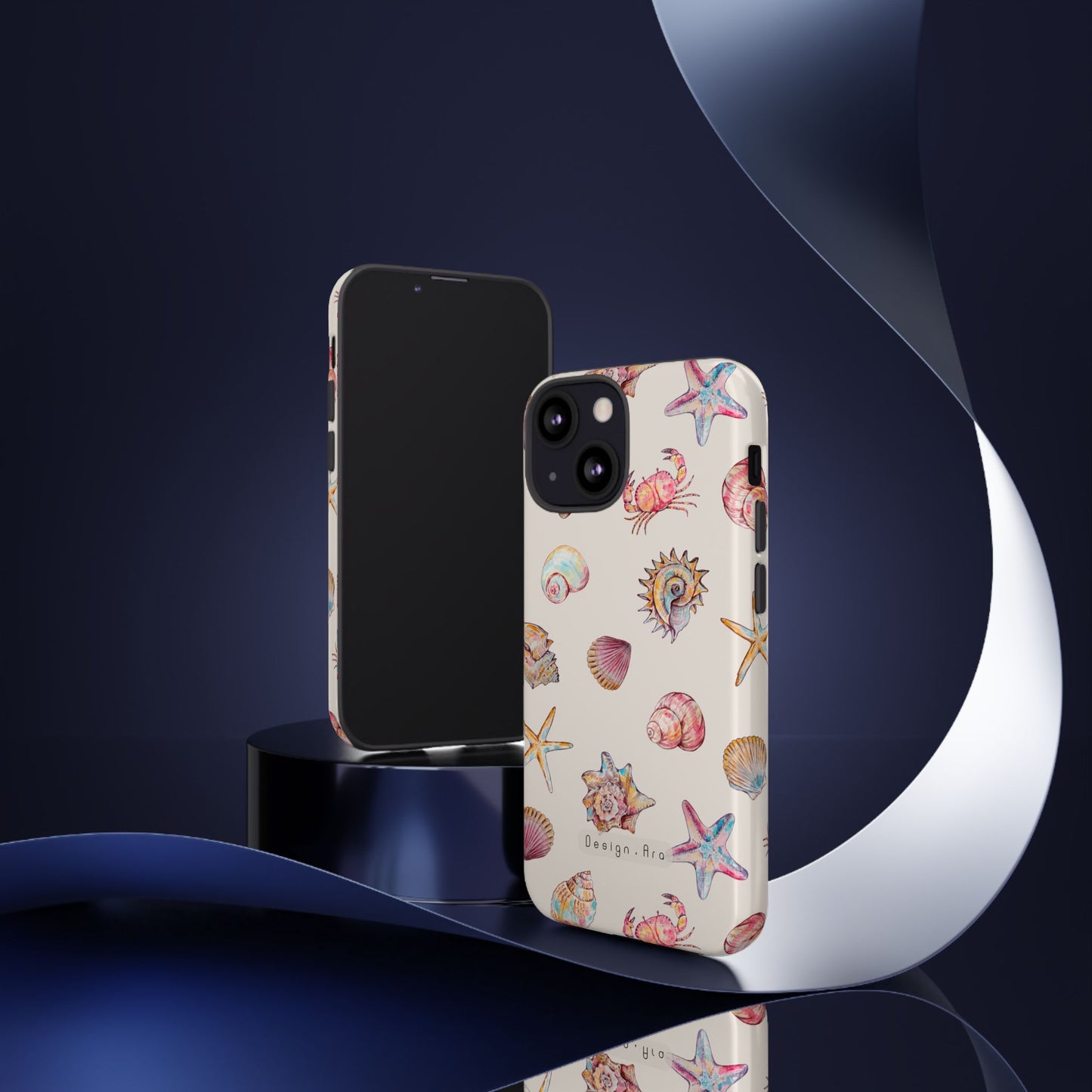 Pevný kryt na telefon s motivem mušlí – přímořský styl pro milovníky pláže