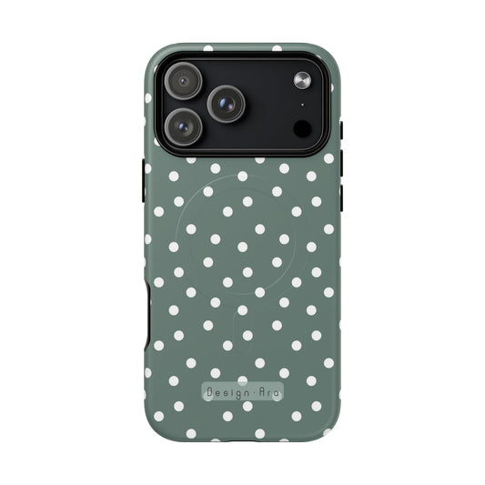 Magnetický kryt na mobil s puntíky | Odolný design, stylová ochrana, originální dárek pro ženy