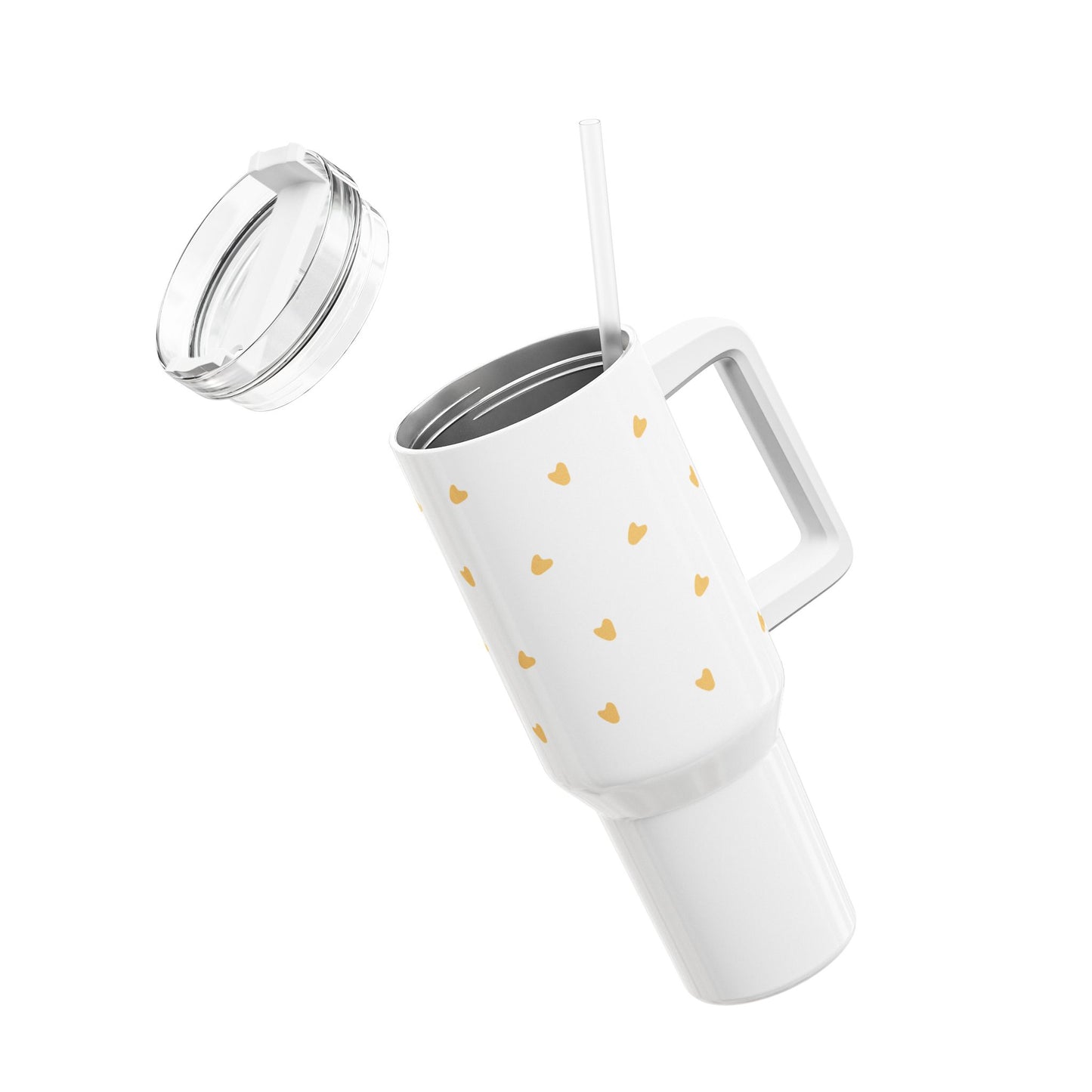 Minimalistický tumbler 1,2l – žlutá srdíčka
