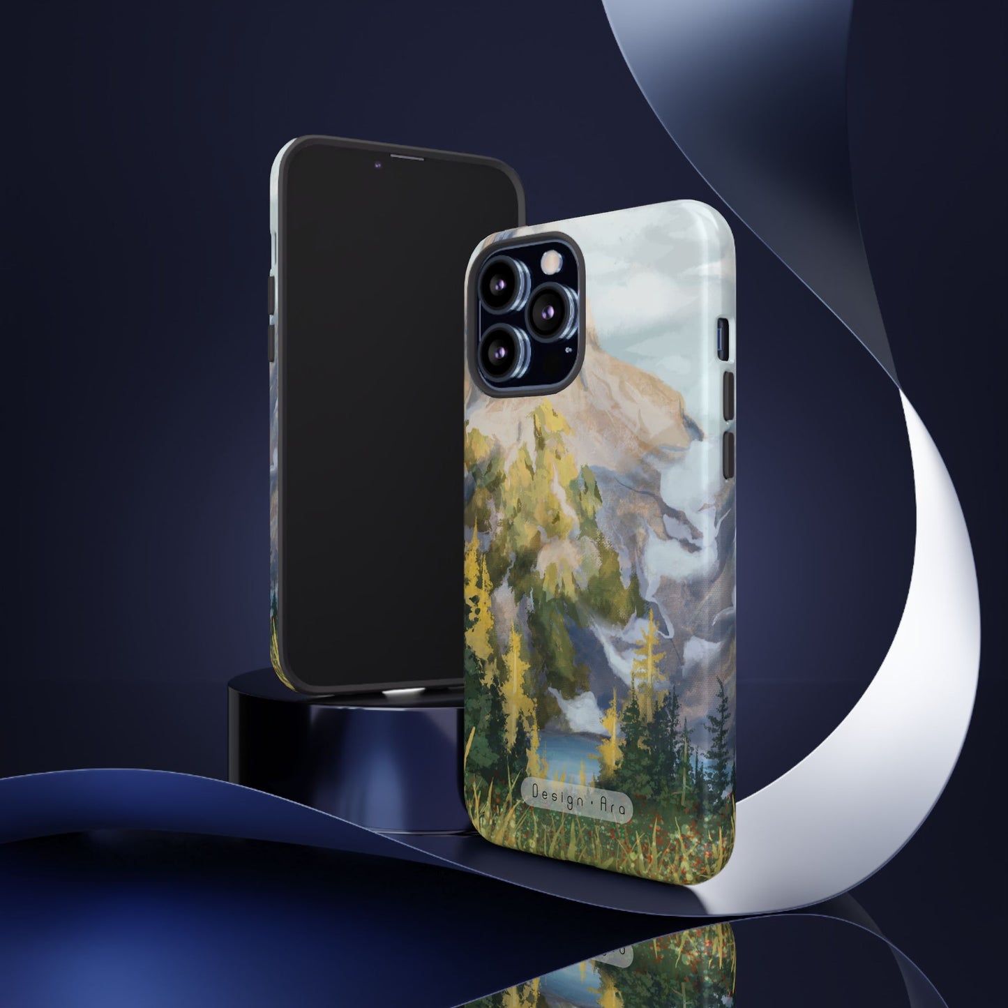 Přírodní obal na telefon – odolné pouzdro s motivem horské krajiny