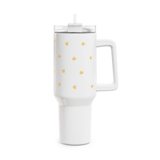 Minimalistický tumbler 1,2l – žlutá srdíčka