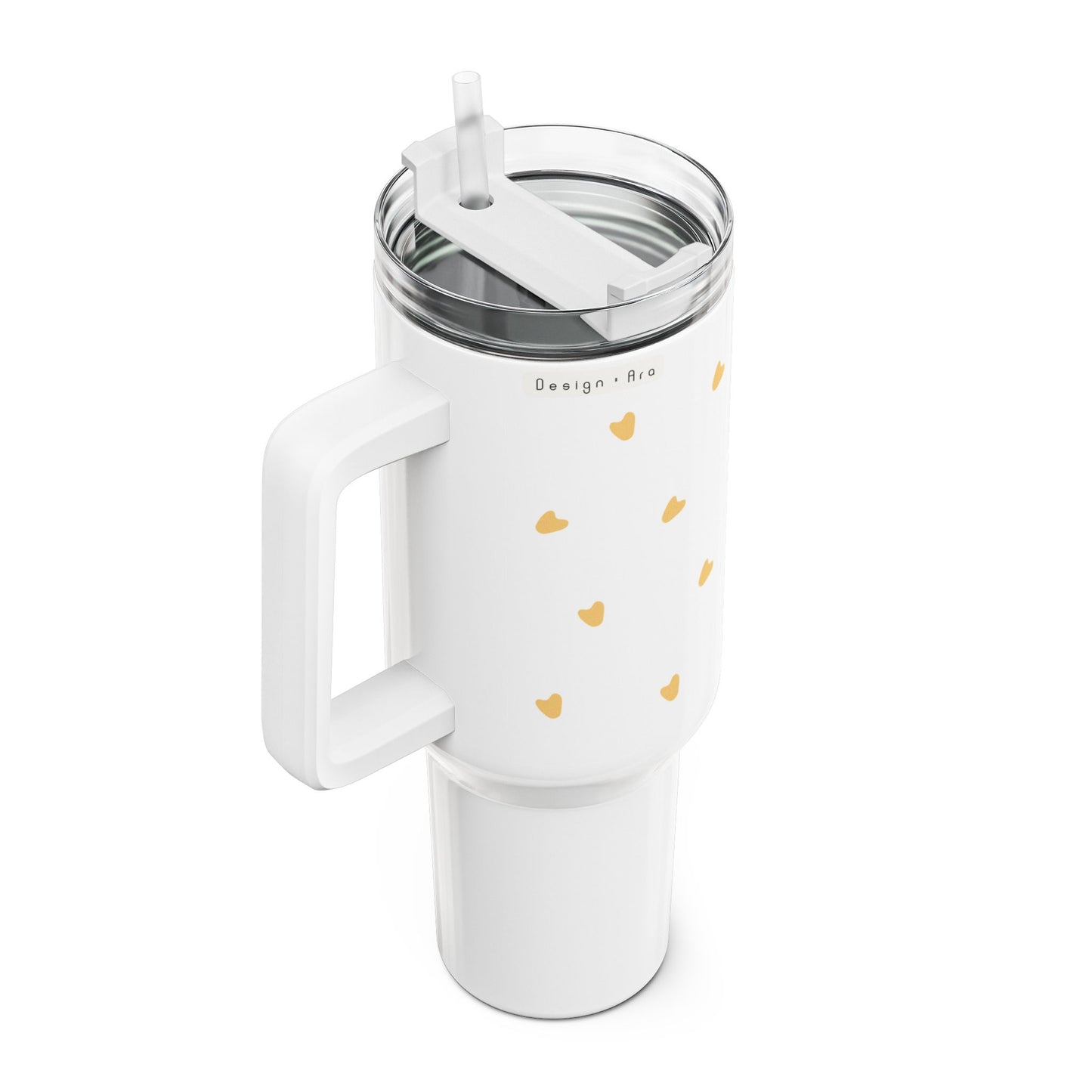 Minimalistický tumbler 1,2l – žlutá srdíčka