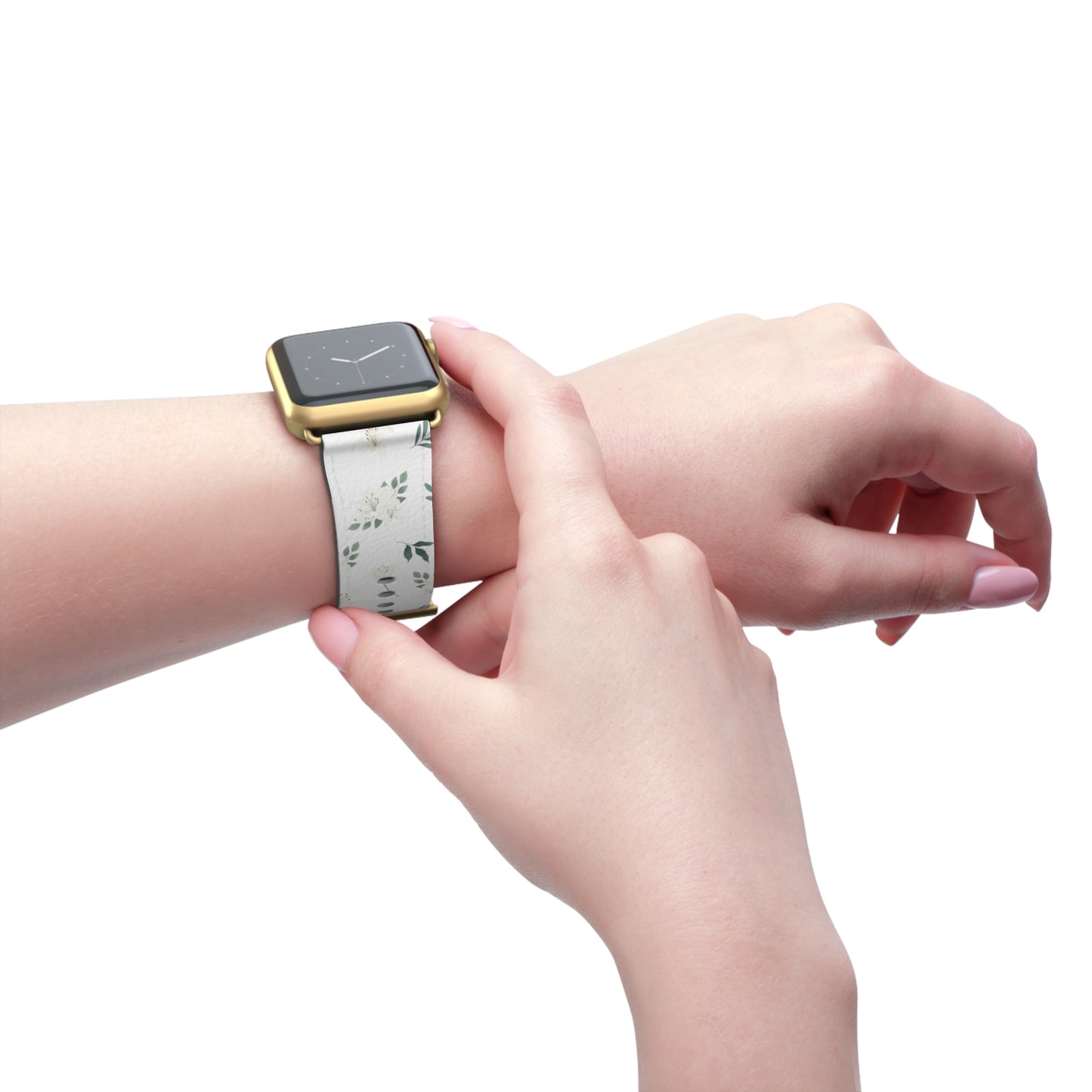 Květinový řemínek na hodinky – Elegantní design se zelení pro styl a pohodlí