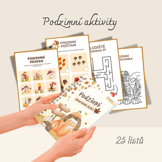Podzimní sešit aktivit pro prvňačky (25 listů, PDF ke stažení)