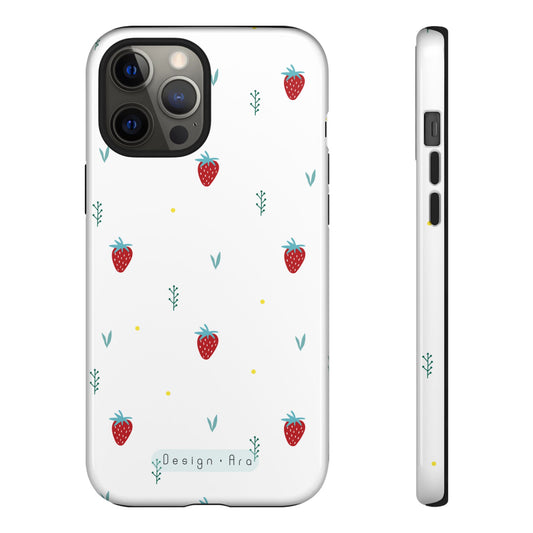 Jahodový design krytu na telefon – odolný a stylový pro milovníky přírody