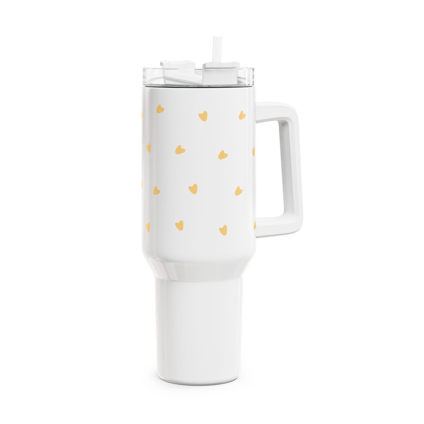 Minimalistický tumbler 1,2l – žlutá srdíčka