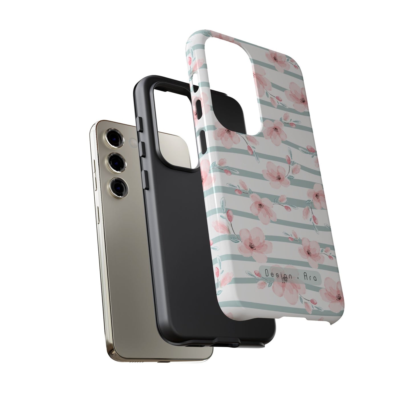 Květinový obal na telefon – odolné pouzdro s elegantními růžovými květy