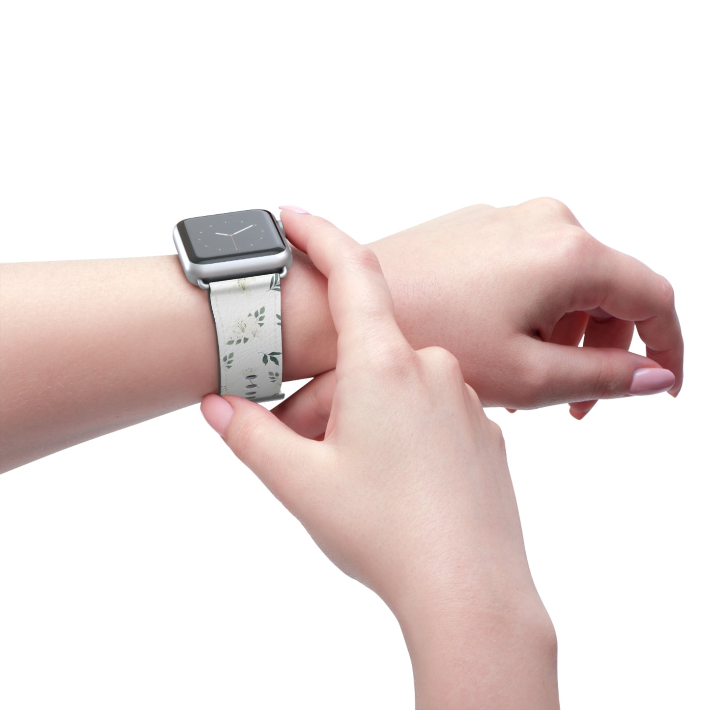 Květinový řemínek na hodinky – Elegantní design se zelení pro styl a pohodlí