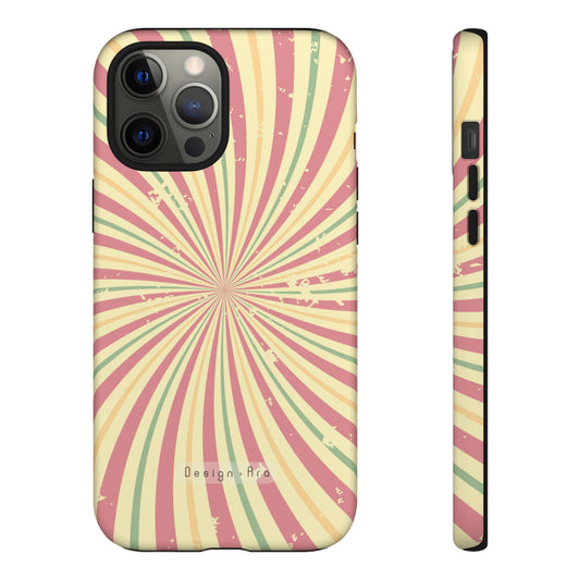 Retro Spiral odolný obal na telefon – barevný design pro trendsettery