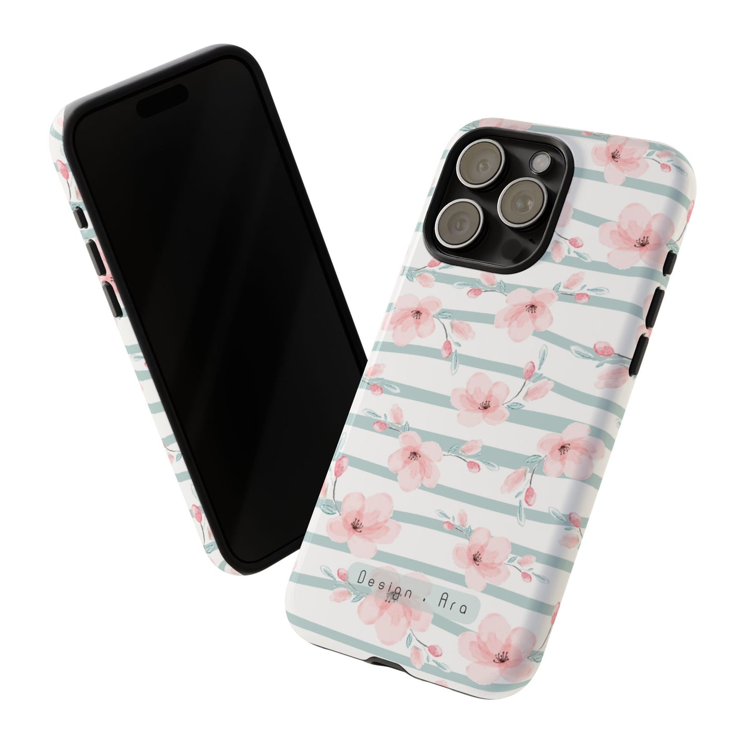 Květinový obal na telefon – odolné pouzdro s elegantními růžovými květy
