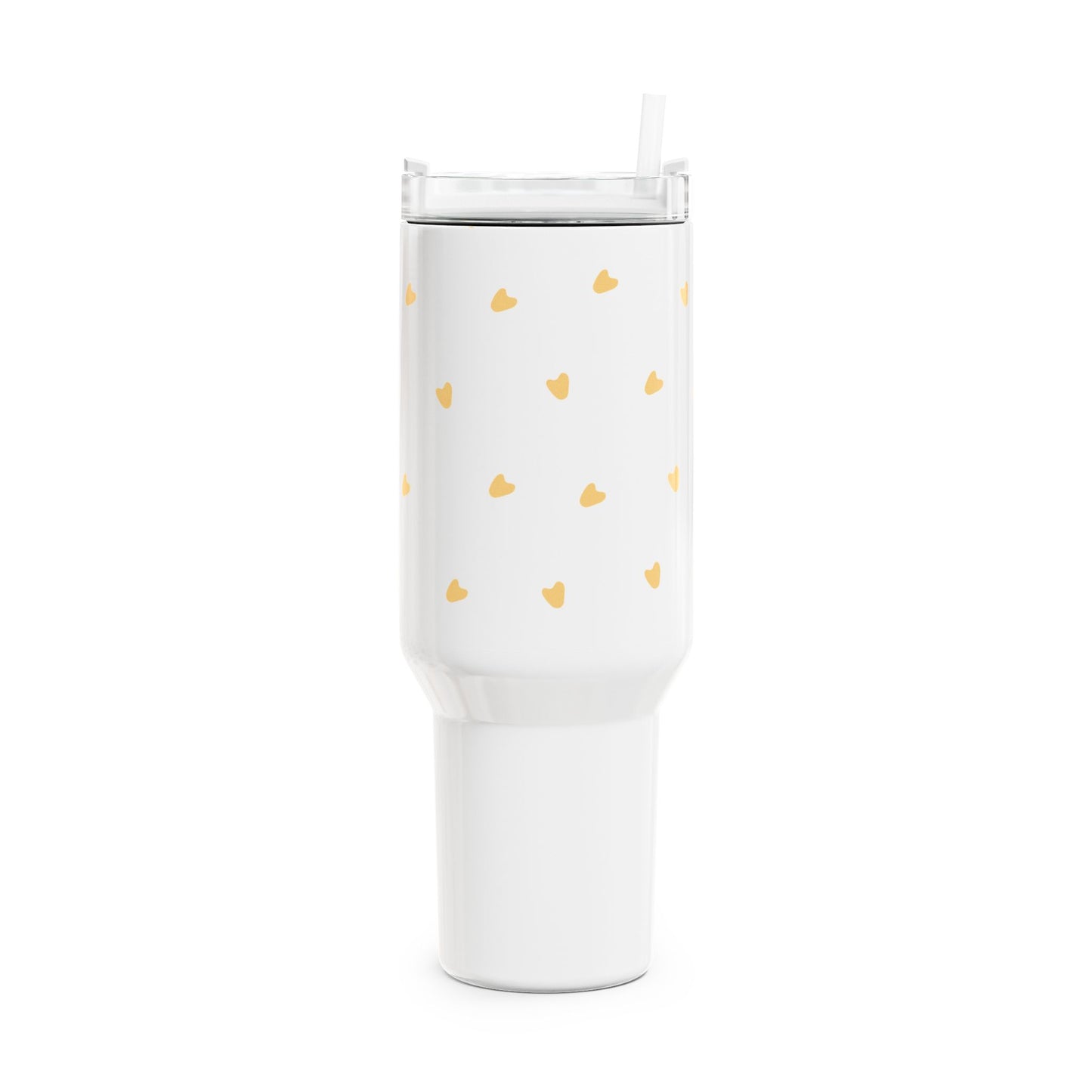 Minimalistický tumbler 1,2l – žlutá srdíčka