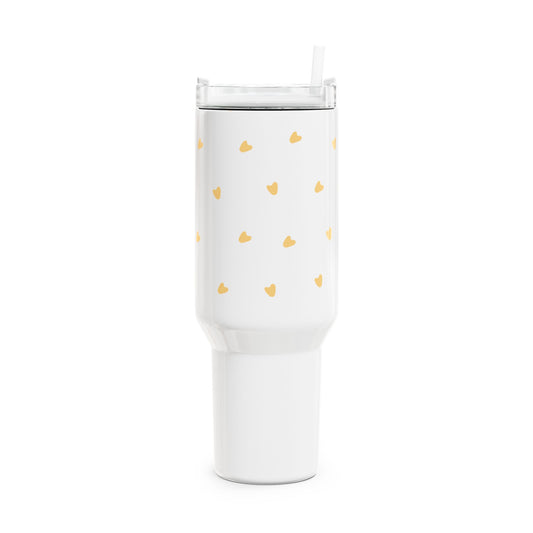 Minimalistický tumbler 1,2l – žlutá srdíčka