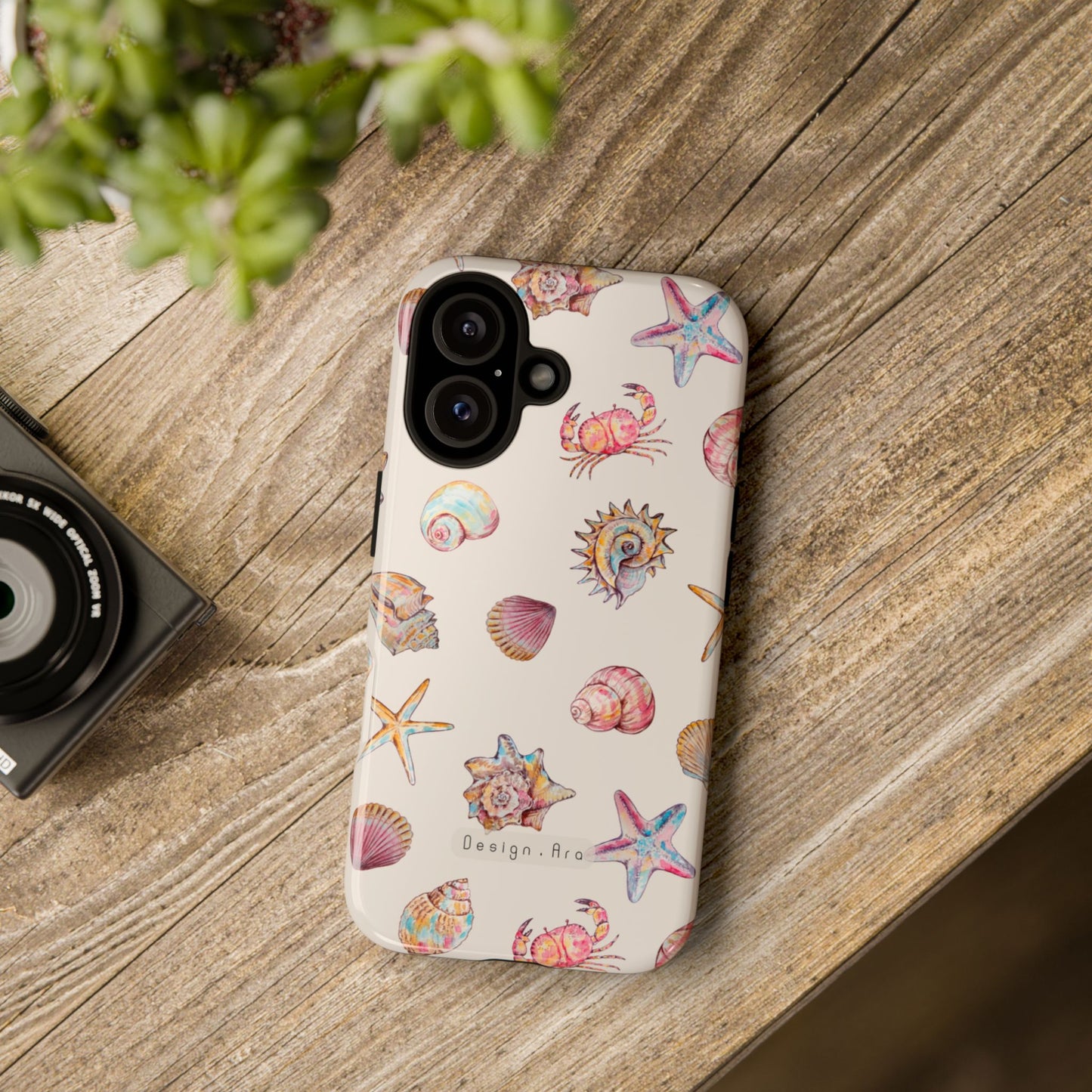 Pevný kryt na telefon s motivem mušlí – přímořský styl pro milovníky pláže