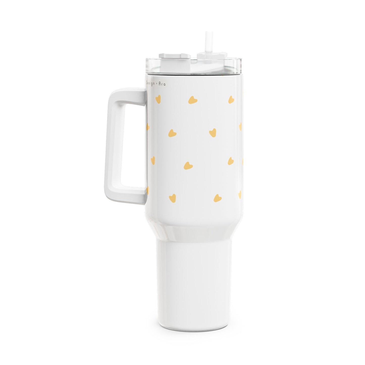 Minimalistický tumbler 1,2l – žlutá srdíčka